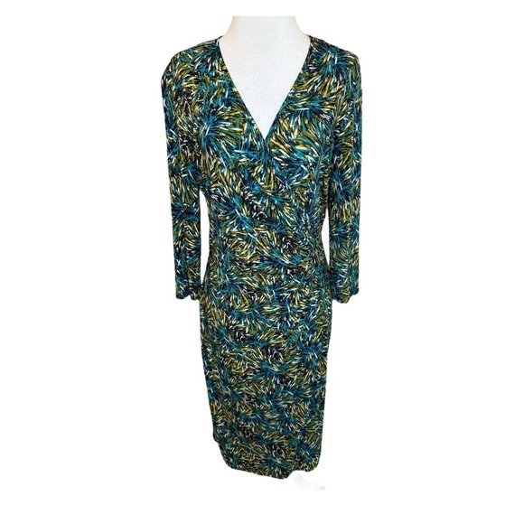 Laundry by Design Dresses & Skirts - Laundry by Design Dress Size 6 Green‎ Blue Abstract Print Long Sleeve Career